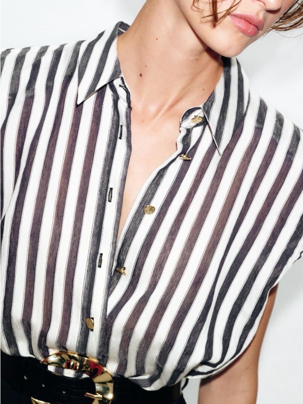 Zara Black and White Striped Midi Dress - Picture 5 of 9